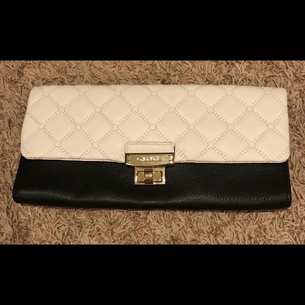 Calvin Klein Geneva Quilted Leather Clutch